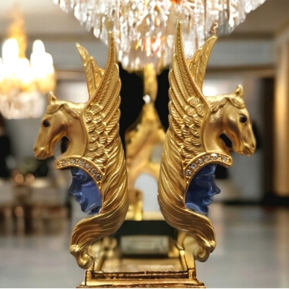 Moon Goddess Winged Pegasus Statement Earrings - Picture 3 of 4